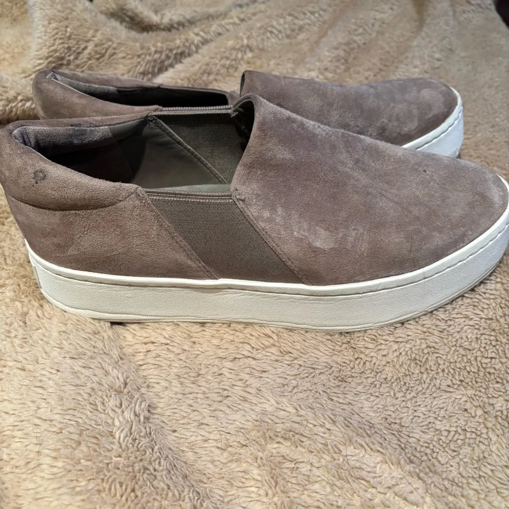 Vince Warren Platform Sneaker Pearl Pink Suede Size 7.5